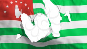 Ragged Abkhazia flag, white background, 3d rendering