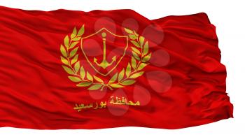 Port Said City Flag, Country Egypt, Isolated On White Background, 3D Rendering