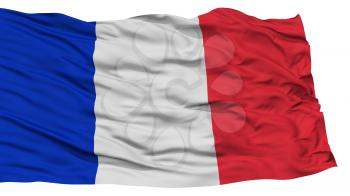 Isolated France Flag, Waving on White Background, High Resolution