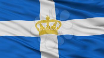 Hellenic Kingdom 1935 Flag, Closeup View, 3D Rendering