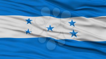 Closeup Honduras Flag, Waving in the Wind, High Resolution