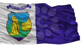 Delcevo Municipality City Flag, Country Macedonia, Isolated On White Background, 3D Rendering