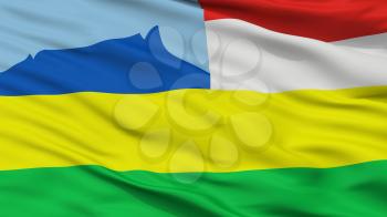 Kota Kinabalu City Flag, Country Malaysia, Closeup View, 3D Rendering