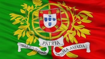 Military Portugal Flag, Closeup View, 3D Rendering