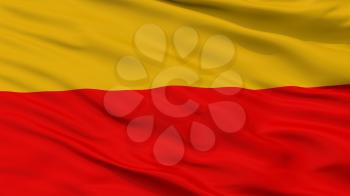 Lambayeque City Flag, Country Peru, Closeup View, 3D Rendering