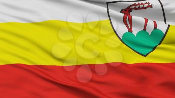 Jelenia Gora City Flag, Country Poland, Closeup View, 3D Rendering