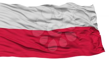 Isolated Poland Flag, Waving on White Background, High Resolution