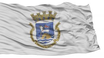 Isolated San Juan Flag, Capital of Puerto Rico State, Waving on White Background, High Resolution