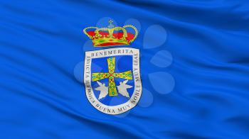 Uvieu City Flag, Country Spain, Closeup View, 3D Rendering