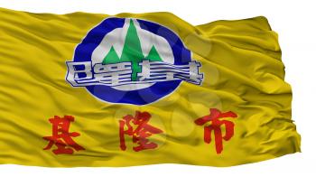 Keelung City Flag, Country Taiwan, Isolated On White Background, 3D Rendering