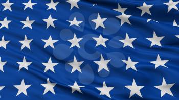 Us Naval Jack 48 Stars Flag, Closeup View, 3D Rendering