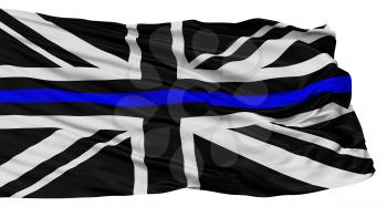Union Jack Thin Blue Line Isolated Flag With White Background, 3D Rendering