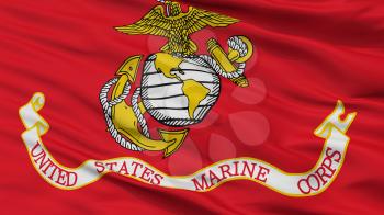 United States Marine Corps Flag, Closeup View, 3D Rendering