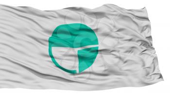 Isolated Nagano Flag, Capital of Japan Prefecture, Waving on White Background, High Resolution