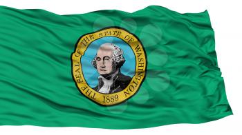 Isolated Washington Flag, USA state, Waving on White Background, High Resolution