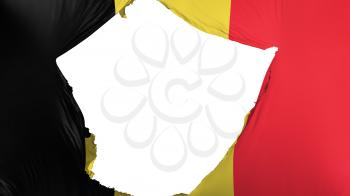 Cracked Belgium flag, white background, 3d rendering