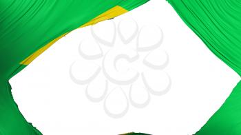 Divided Brazil flag, white background, 3d rendering