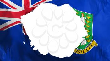 Broken British Virgin Islands flag, white background, 3d rendering