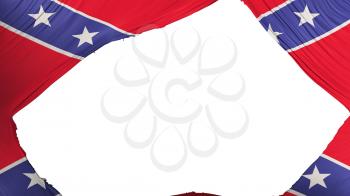 Divided Confederate flag, white background, 3d rendering