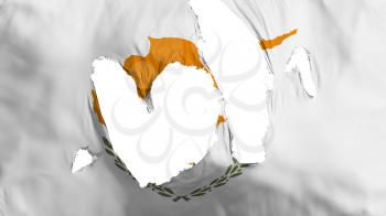 Ragged Cyprus flag, white background, 3d rendering