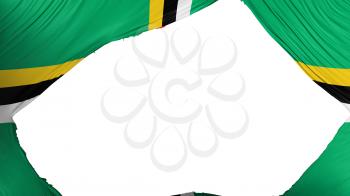 Divided Dominica flag, white background, 3d rendering