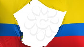 Cracked Ecuador flag, white background, 3d rendering