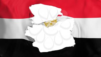 Tattered Egypt flag, white background, 3d rendering