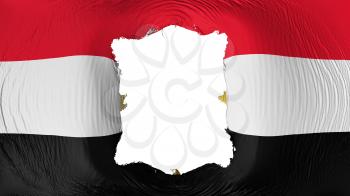 Square hole in the Egypt flag, white background, 3d rendering