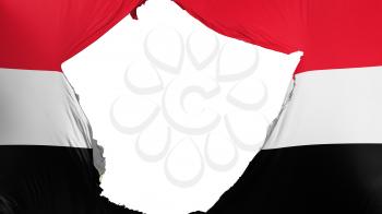 Cracked Egypt flag, white background, 3d rendering