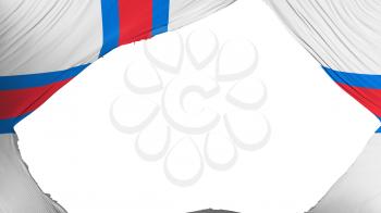 Divided Faroe Islands flag, white background, 3d rendering