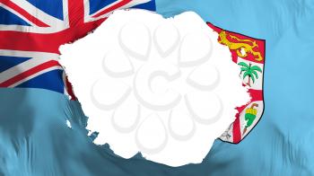 Broken Fiji flag, white background, 3d rendering