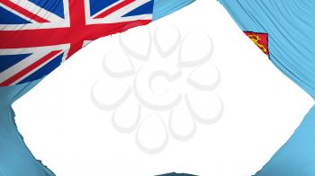 Divided Fiji flag, white background, 3d rendering