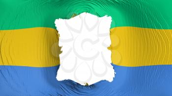 Square hole in the Gabon flag, white background, 3d rendering