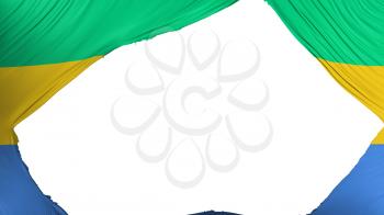 Divided Gabon flag, white background, 3d rendering