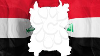 Ripped Iraq flying flag, over white background, 3d rendering
