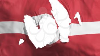 Ragged Latvia flag, white background, 3d rendering