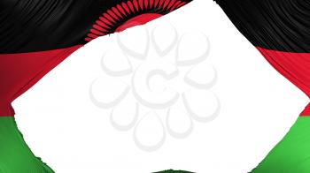 Divided Malawi flag, white background, 3d rendering