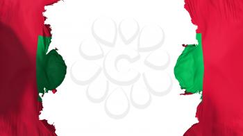 Blasted Maldives flag, against white background, 3d rendering