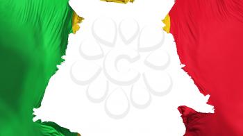 Mali flag ripped apart, white background, 3d rendering