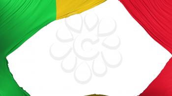 Divided Mali flag, white background, 3d rendering