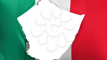 Cracked Mexico flag, white background, 3d rendering