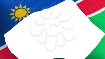 Divided Namibia flag, white background, 3d rendering