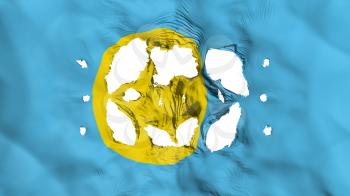 Holes in Palau flag, white background, 3d rendering