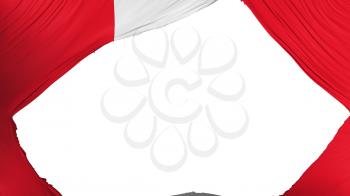 Divided Peru flag, white background, 3d rendering