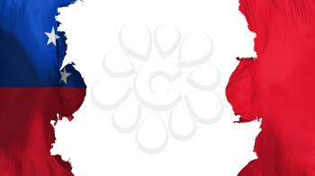 Blasted Samoa flag, against white background, 3d rendering