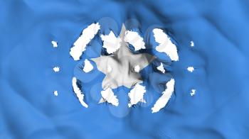Somalia flag with a small holes, white background, 3d rendering