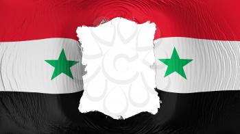 Square hole in the Syria flag, white background, 3d rendering
