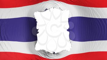 Square hole in the Thailand flag, white background, 3d rendering