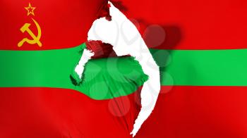 Damaged Transnistria flag, white background, 3d rendering
