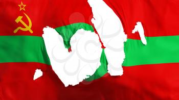 Ragged Transnistria flag, white background, 3d rendering